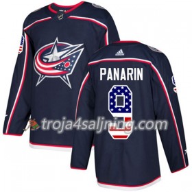 Blue Jackets tröja Artemi Panarin 9 Adidas 2017-2018 Marinblå USA Flag Fashion Authentic - NHL Tröjor Herr